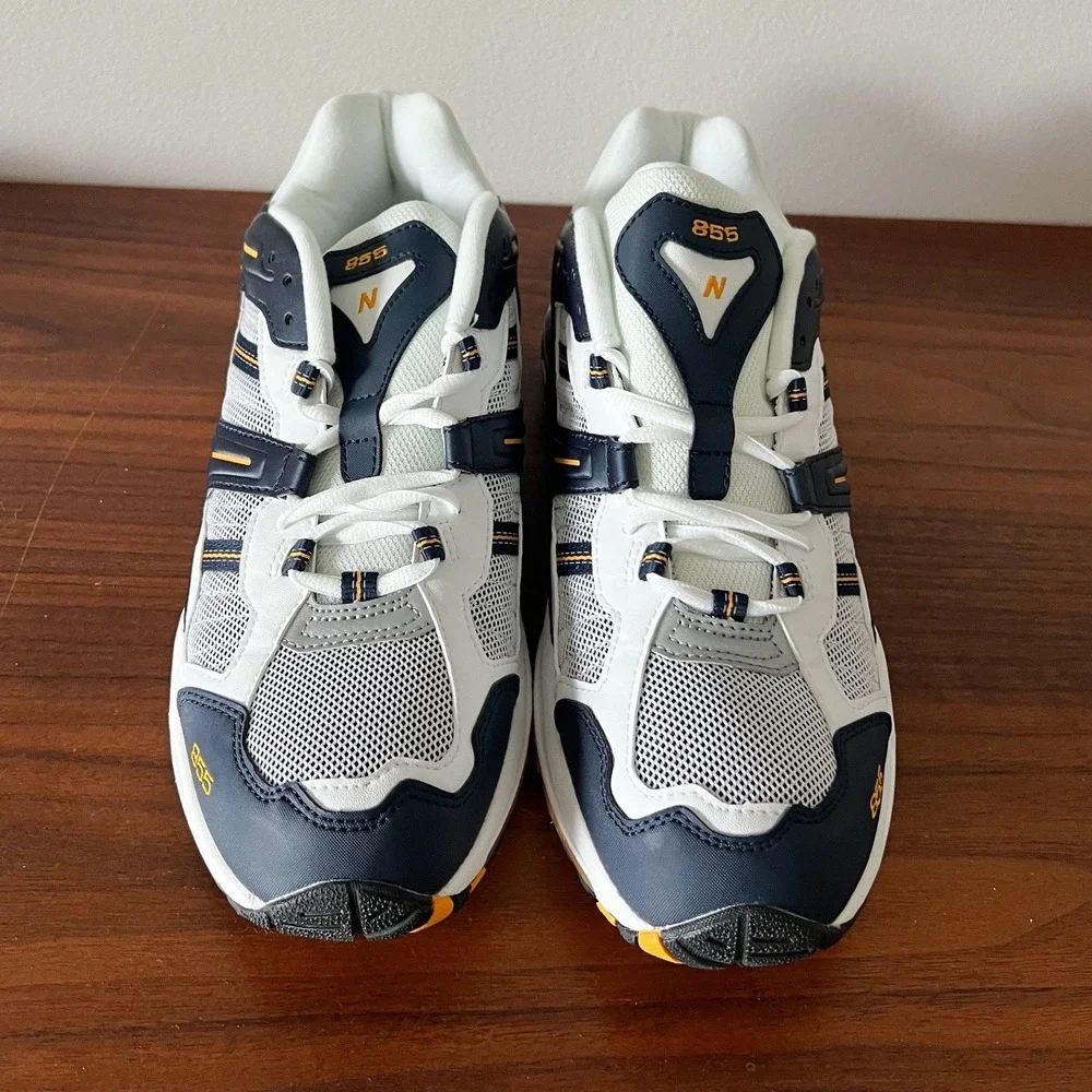 New Balance 855 M855NW White Navy Running Shoes Men's US 11.5 D Cushion Sneakers